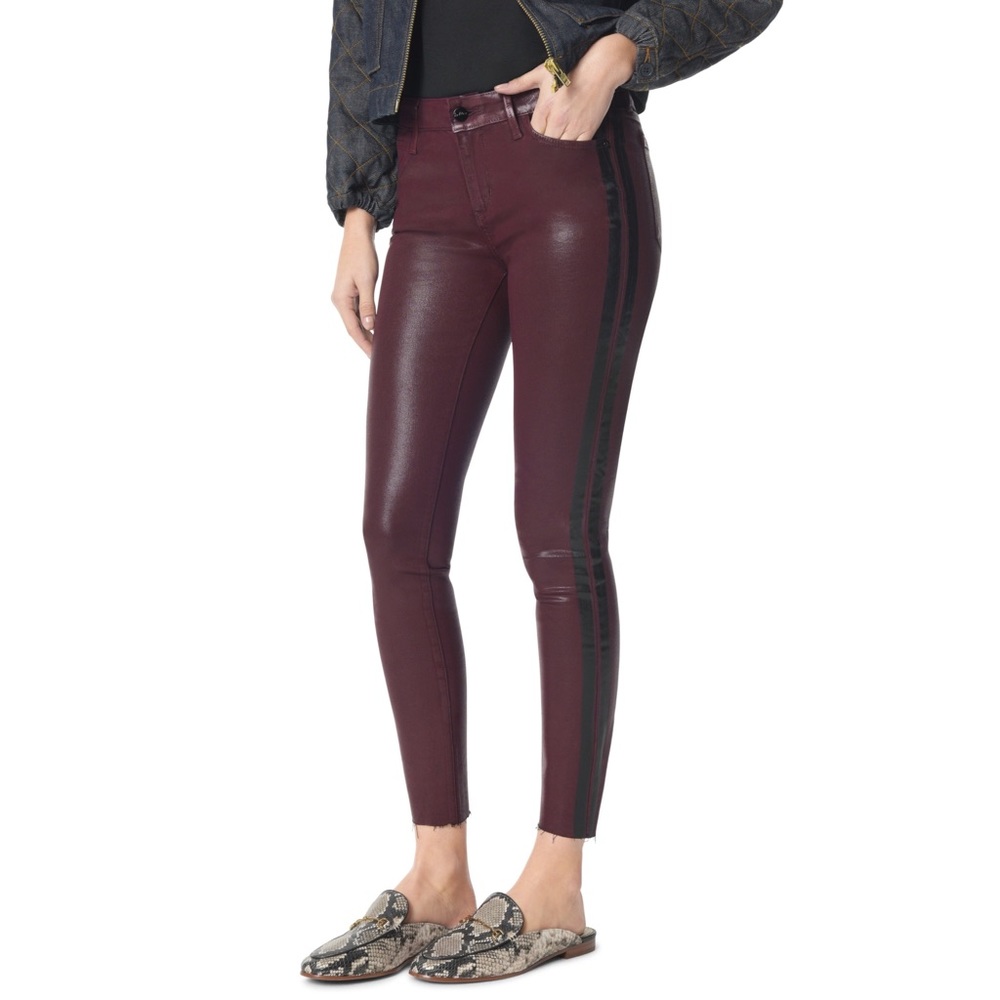 Sam Edelman The Kitten Coated Stripe Skinny Jeans